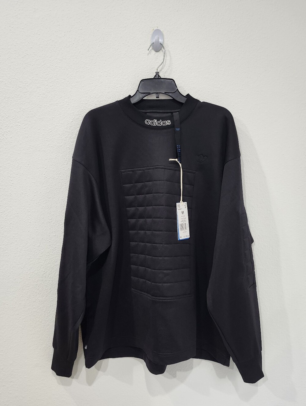 Adidas BLUE VERSION C-62 Crew Oversized Sweatshirt Mens Size Medium Black HM6461